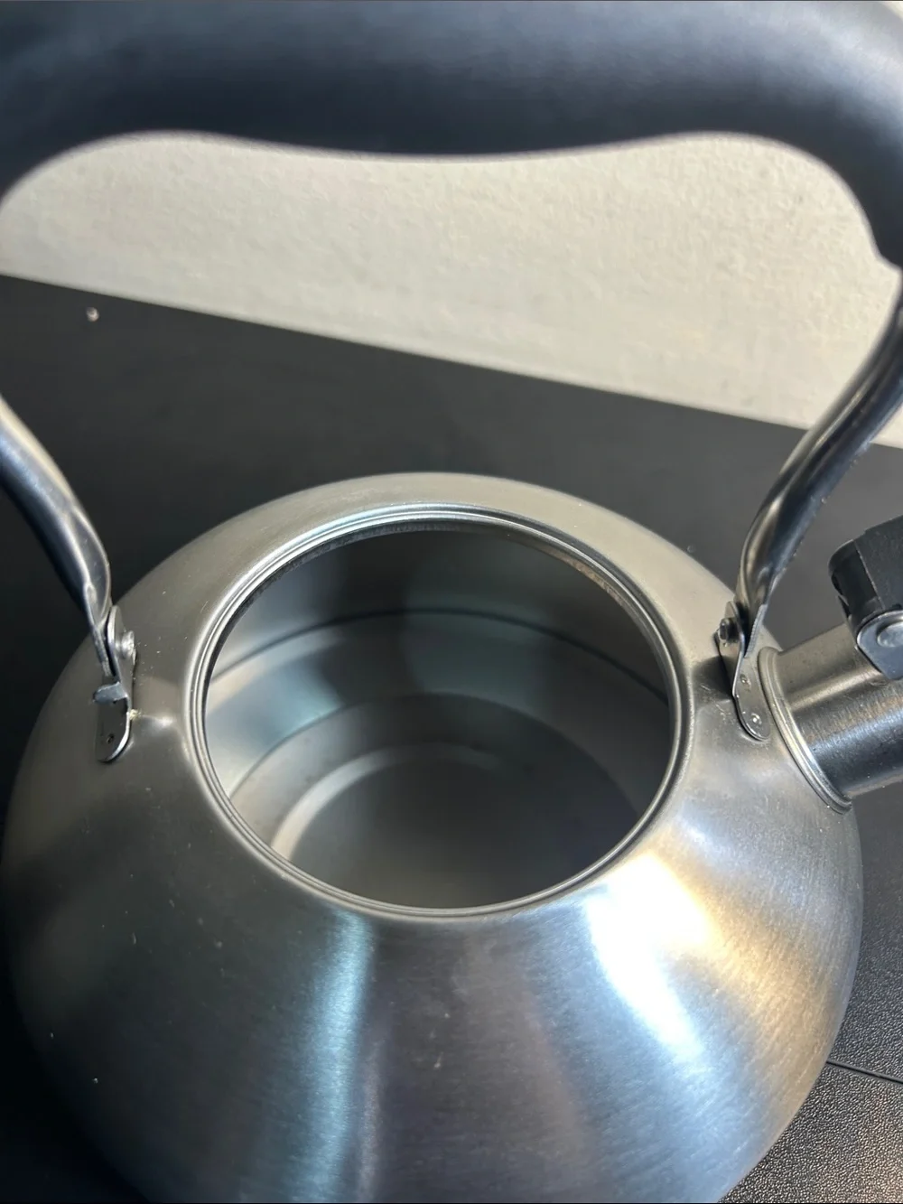 Mainstays 1.8L Stainless Steel Whistling Tea Kettle Induction Compatible Silver!